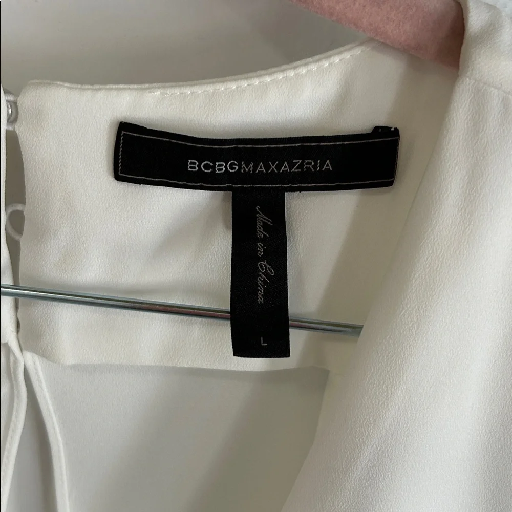 BCBGMAXAZRIA Indina Cape Romper White